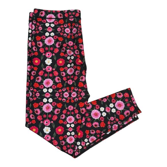 Terez L Tall Band Performance Leggings Pink Floral Fantasy Printed HighWaist Gym - Picture 2 of 13